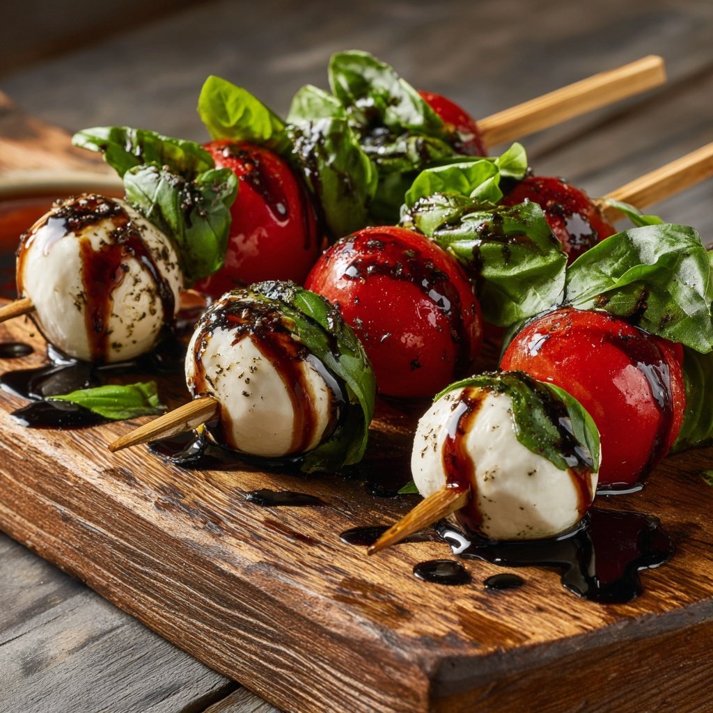 Caprese Skewers with Balsamic Glaze