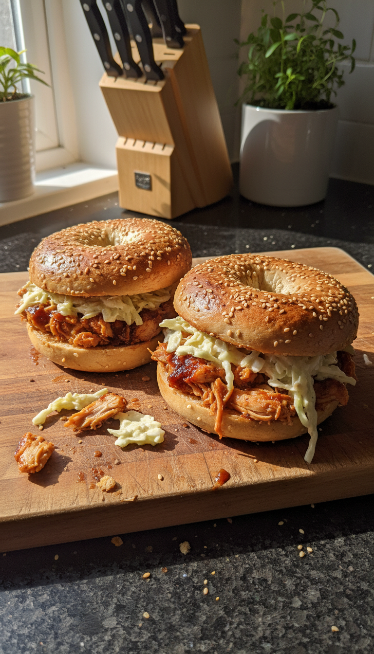 Protein-Packed BBQ Chicken Bagels