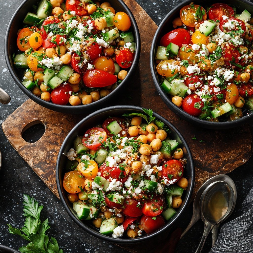 Mediterranean Chickpea Salad Bowls