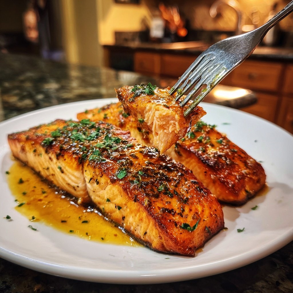 Maple Mustard Glazed Salmon Fillets