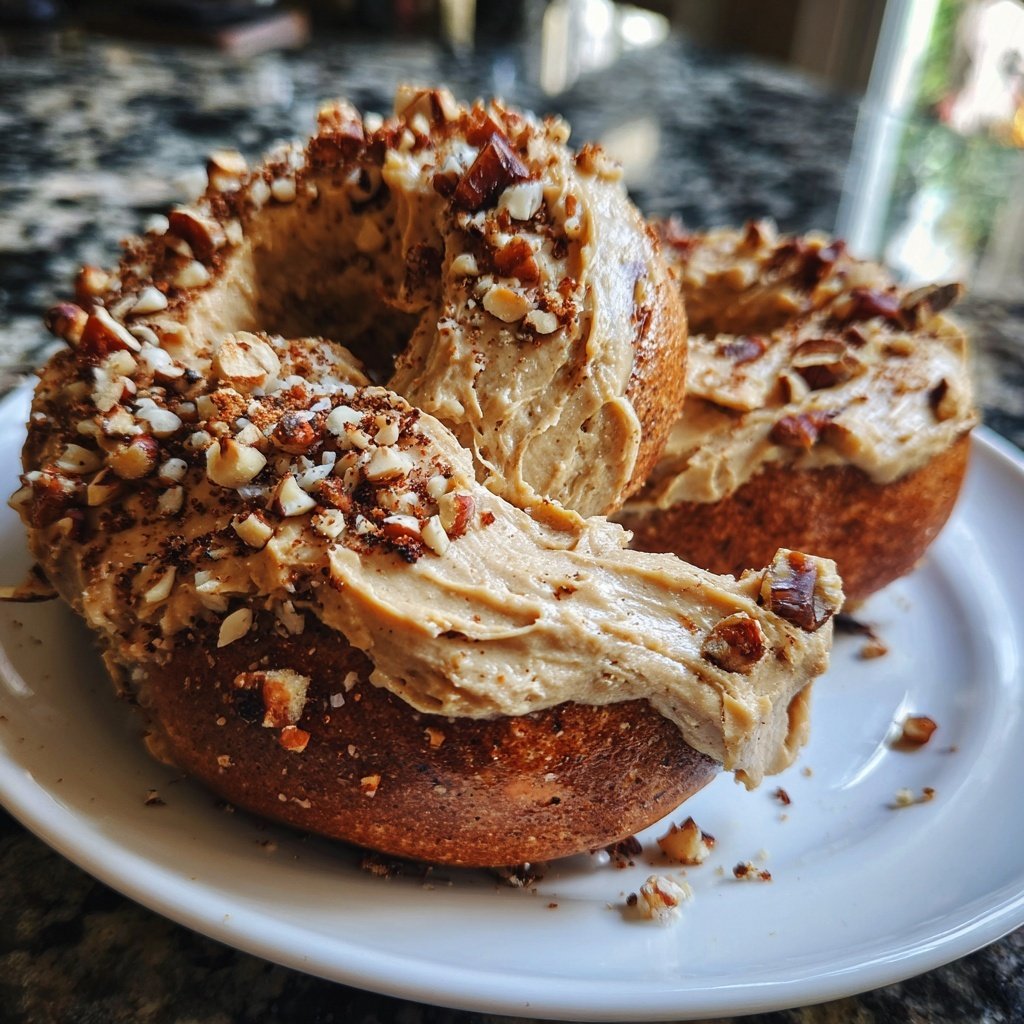 Protein Bagels with Peanut Butter Swirl