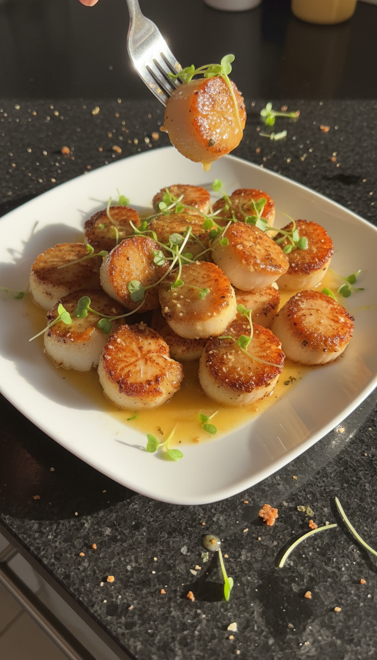 Crispy Pan Seared Scallops