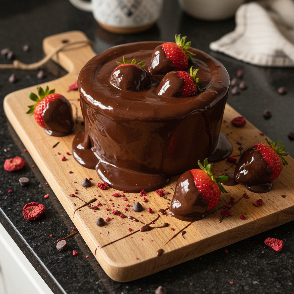 Dark Chocolate Strawberry Fondue