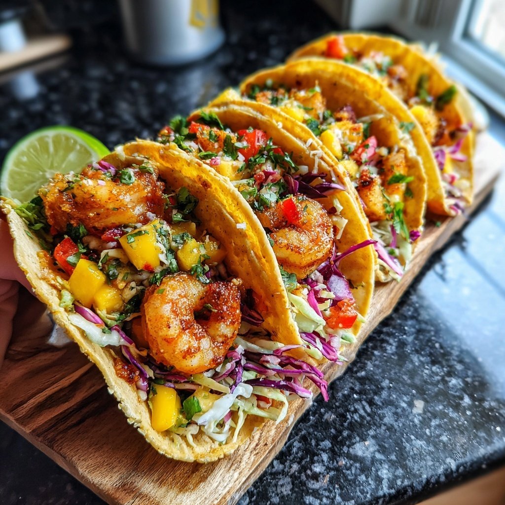 Zesty Shrimp Tacos with Mango Slaw