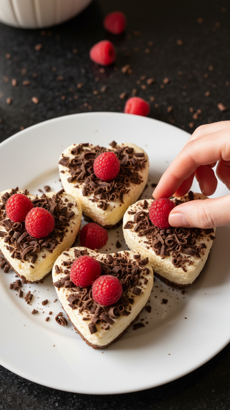 Mini Chocolate Cheesecake Hearts