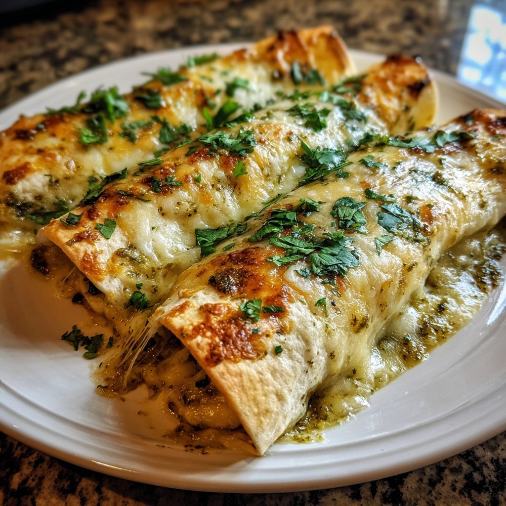 Cheesy Chicken Enchiladas Verdes