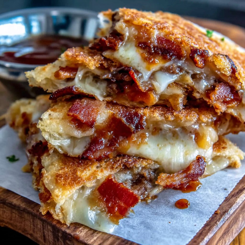 BBQ Bacon Cheeseburger Quesadillas