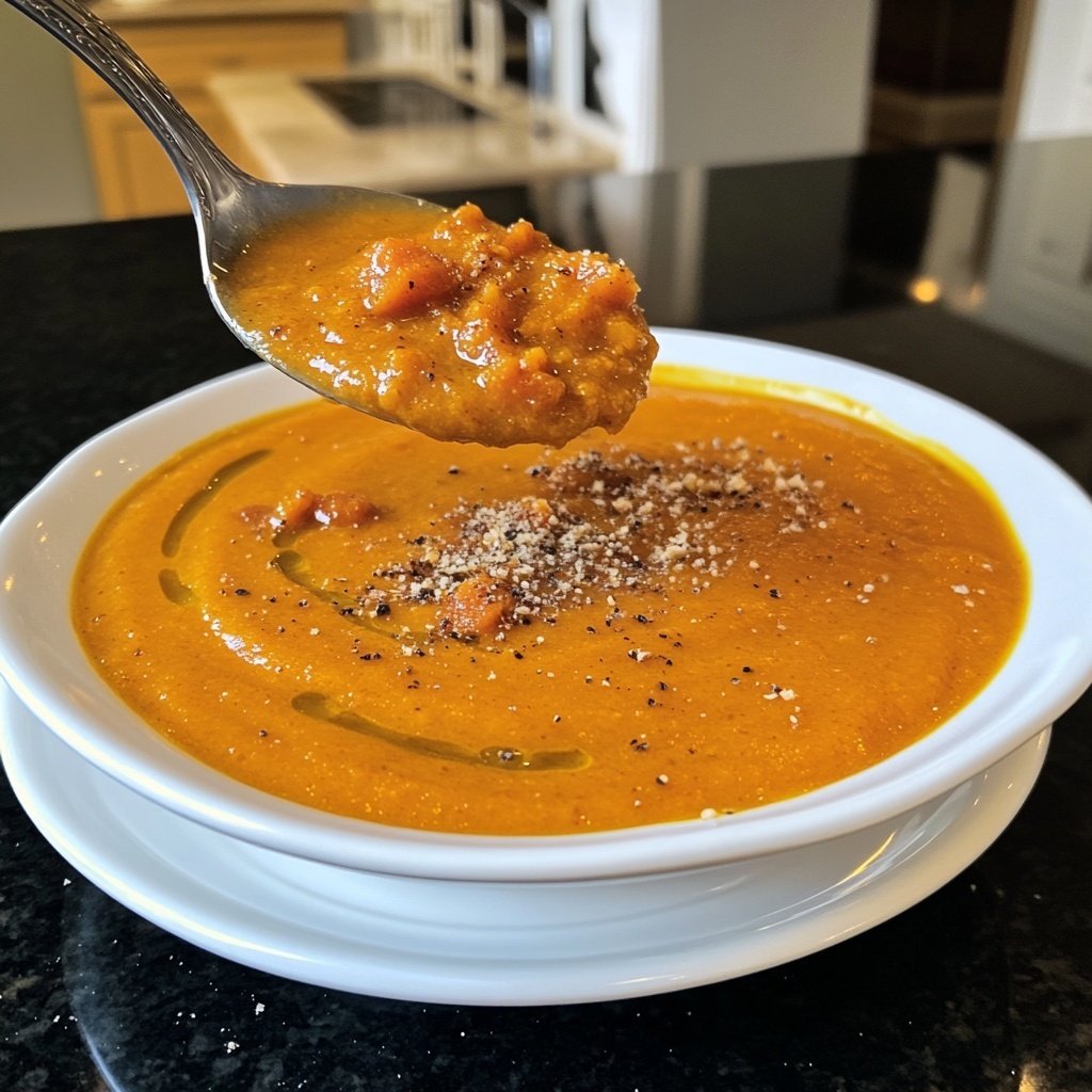 Healthy Vegan Roasted Carrot Soup
