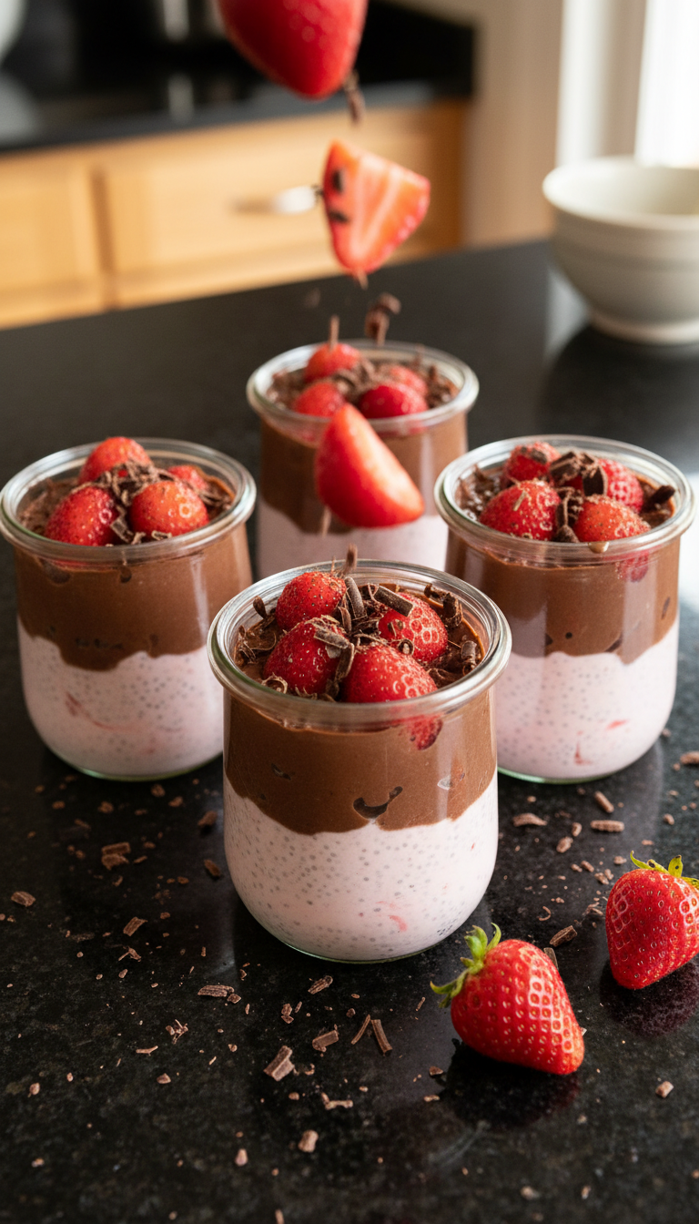 Strawberry Chocolate Chia Pudding