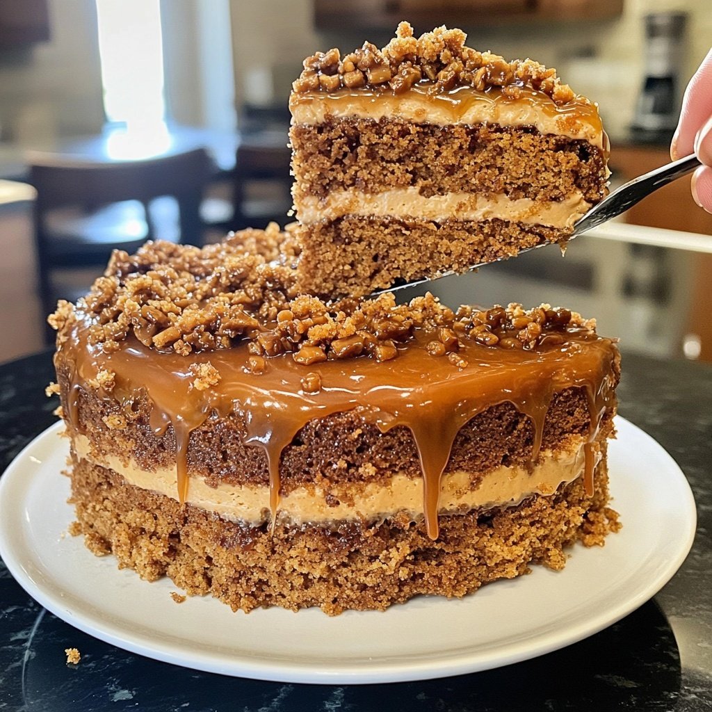 Spice Cake with Coffee Toffee Crunch