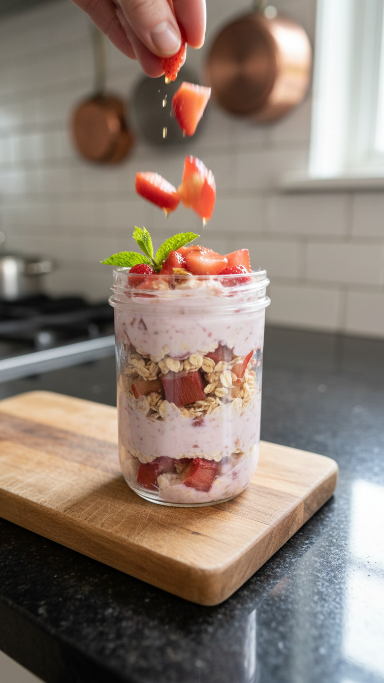 Strawberry Rhubarb Overnight Oats