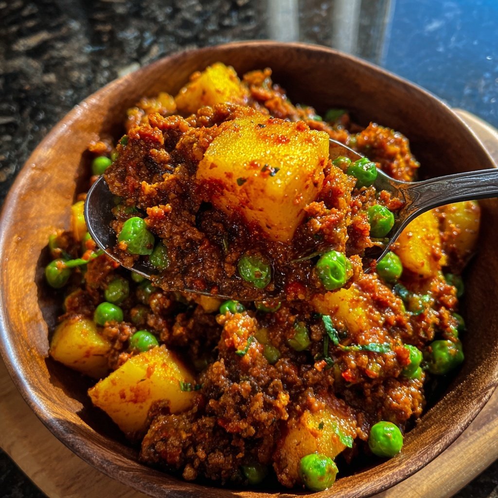 Lamb Keema Potatoes Peas Spicy