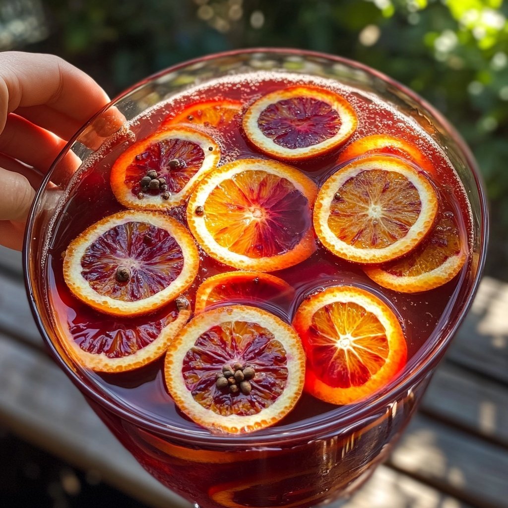 Spiced Mulled Wine Punch with Oranges and Cloves