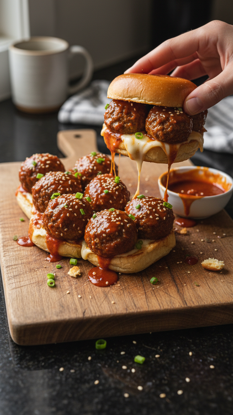 Honey Sriracha Meatball Sliders