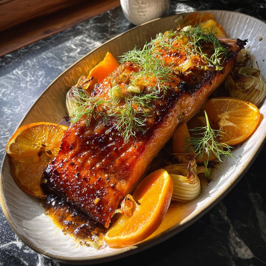 Slow Roasted Salmon Orange Fennel