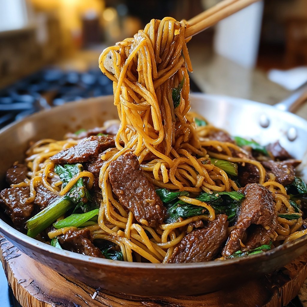 Mongolian Beef Noodles Garlic