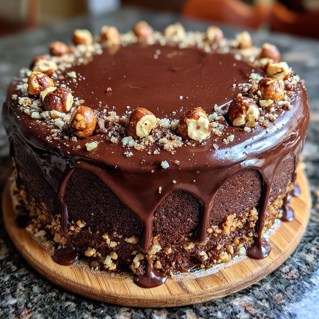 Chocolate Hazelnut Vanilla Cake