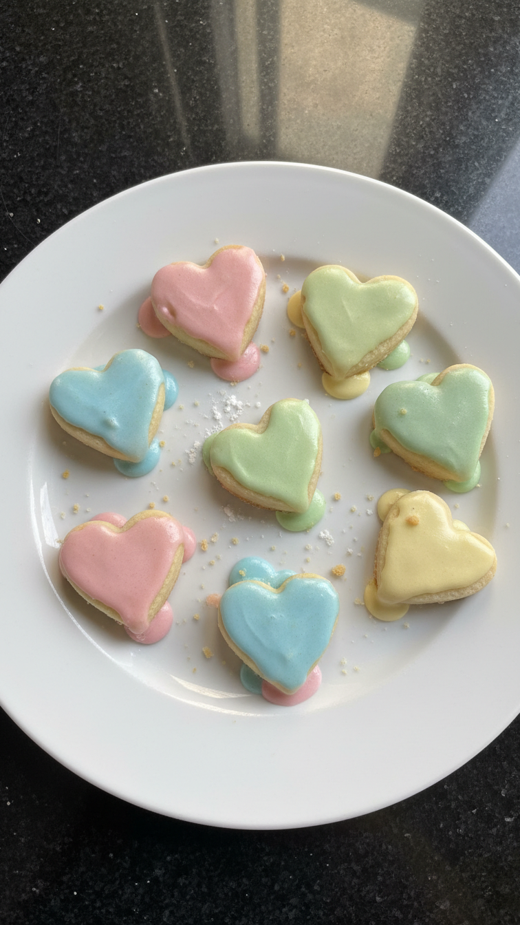Frosted Mini Heart Sugar Cookies