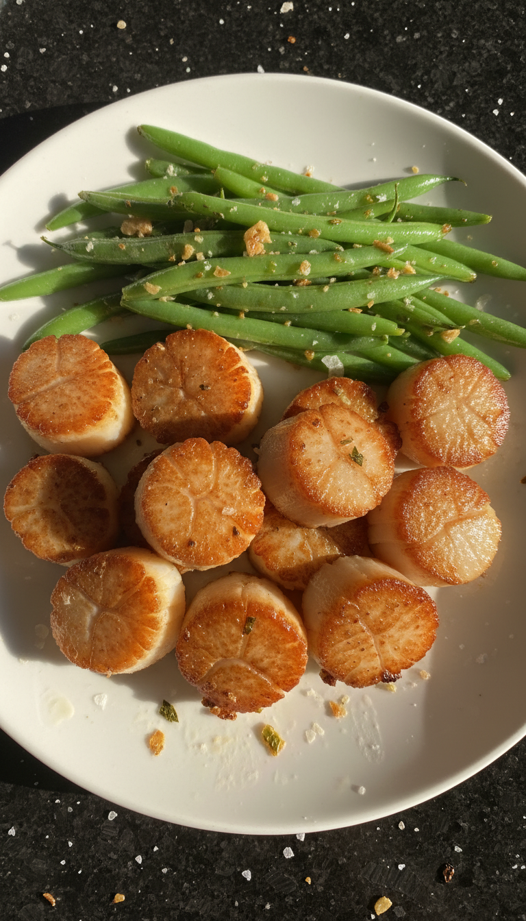 Tender Scallops with Green Beans