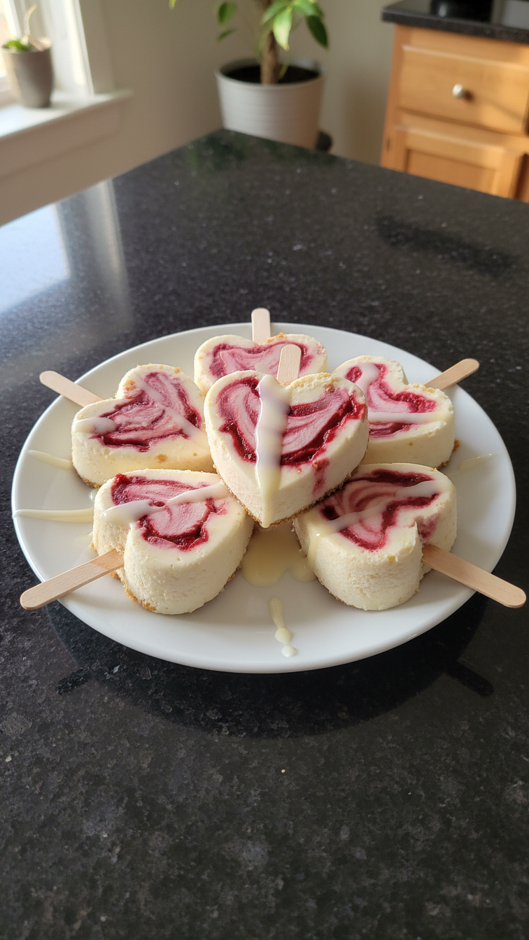 Cheesecake Heart Popsicles
