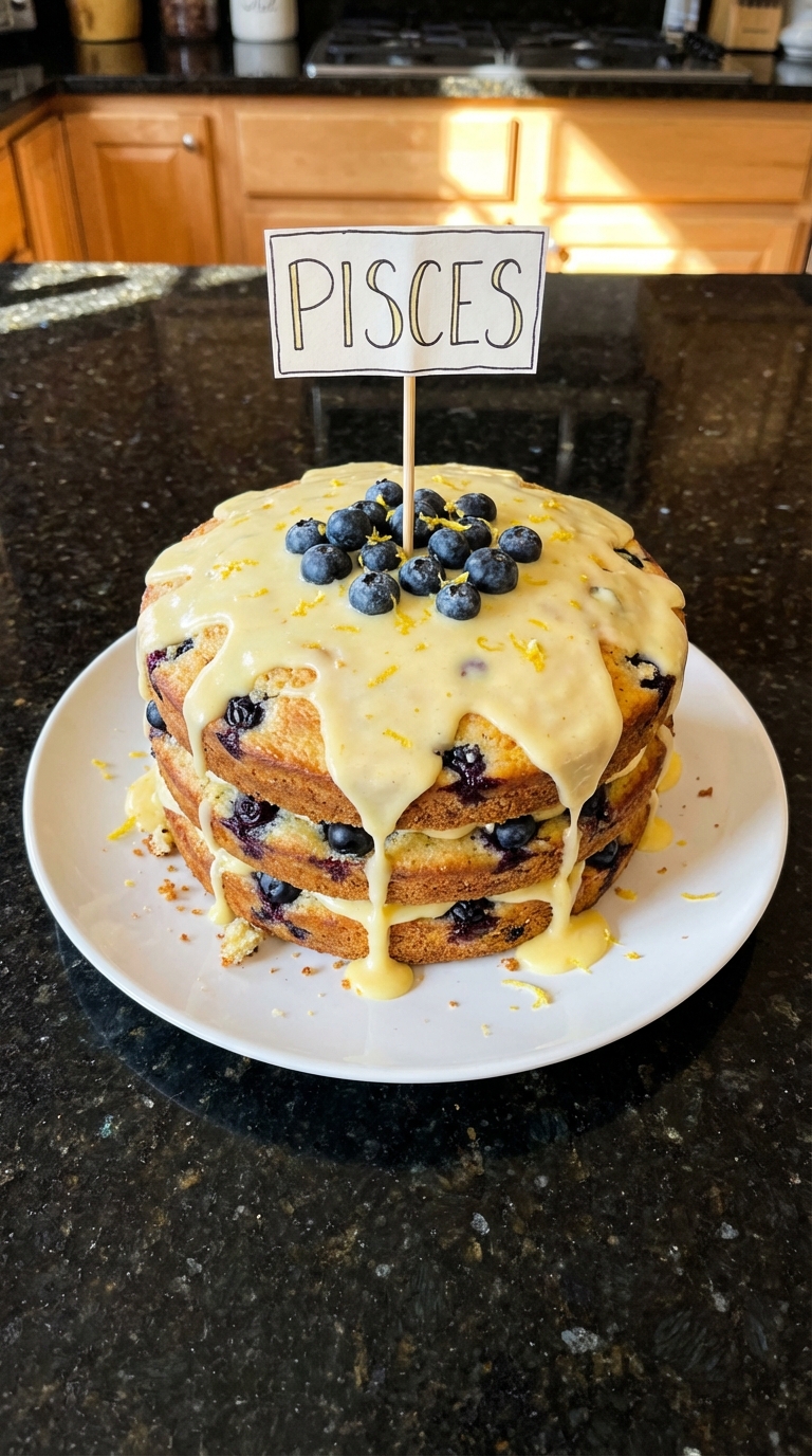 Pisces Lemon Blueberry Cake