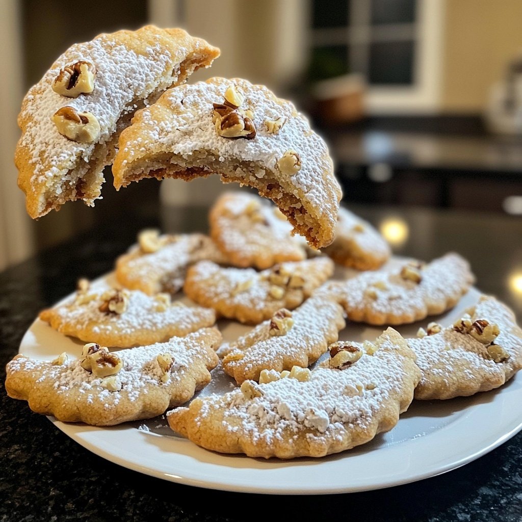 Walnut Shortbread Crescent Cookies​