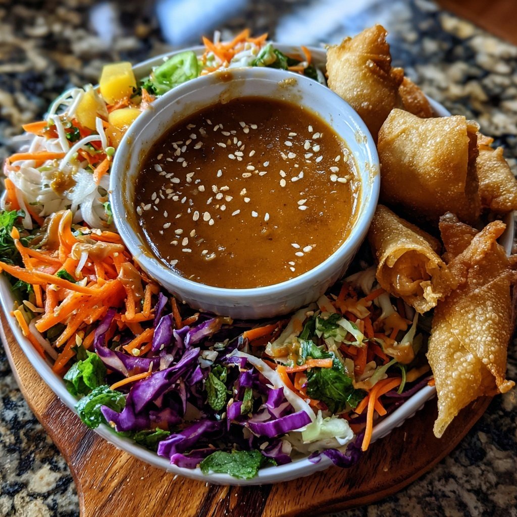 Spring Roll Bowl with Peanut Sauce