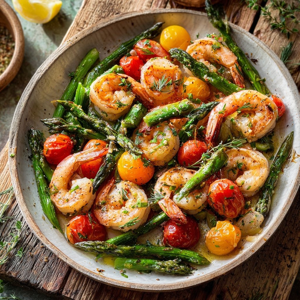 Garlic Shrimp Spring Medley