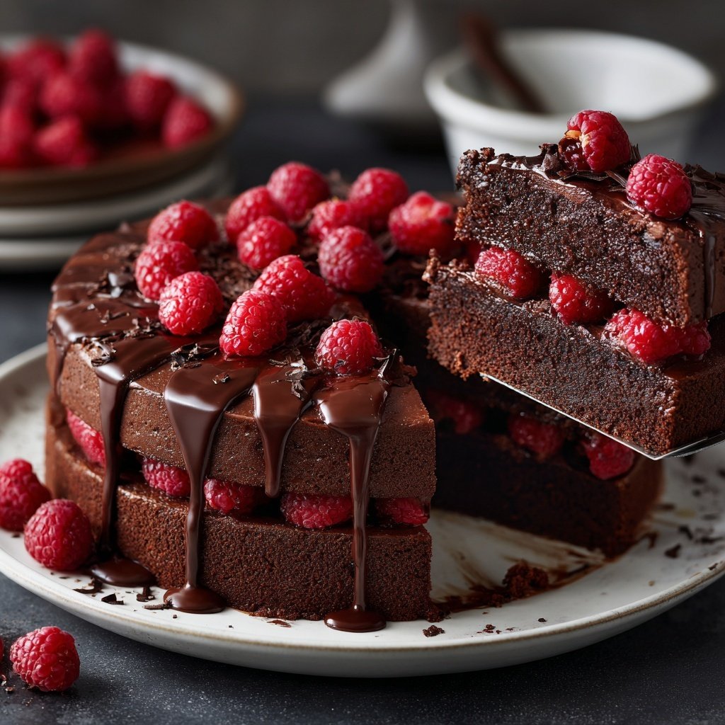 Chocolate Raspberry Truffle Cake