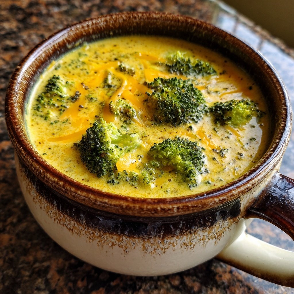 Broccoli Cheddar Lightened Soup