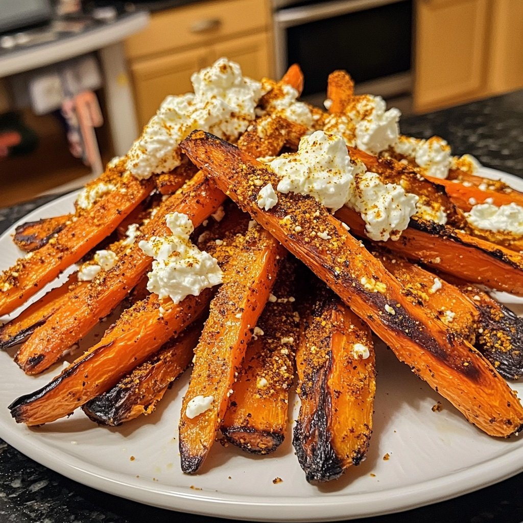 Roasted Carrots with Harissa and Whipped Feta
