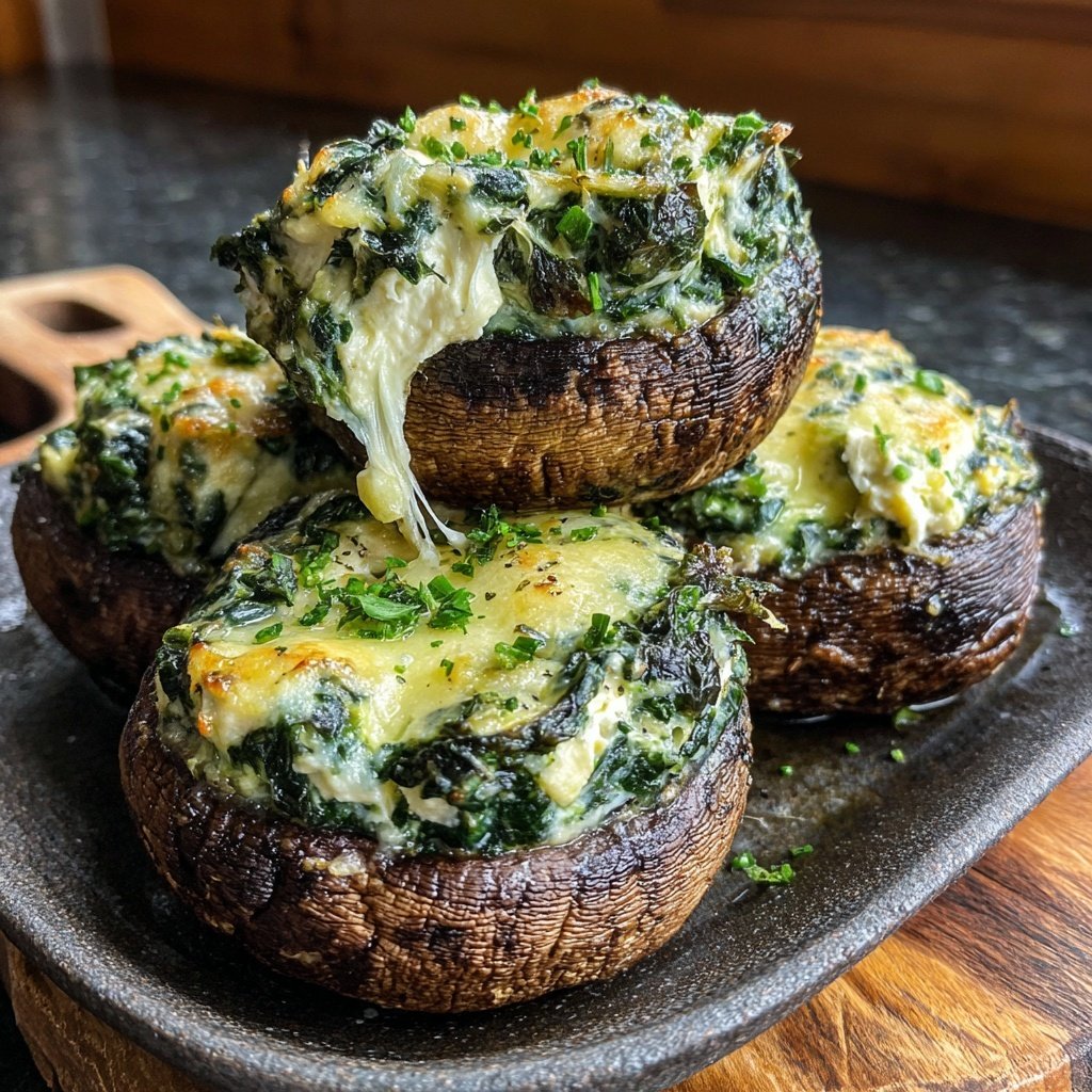Spinach and Feta Stuffed Mushrooms