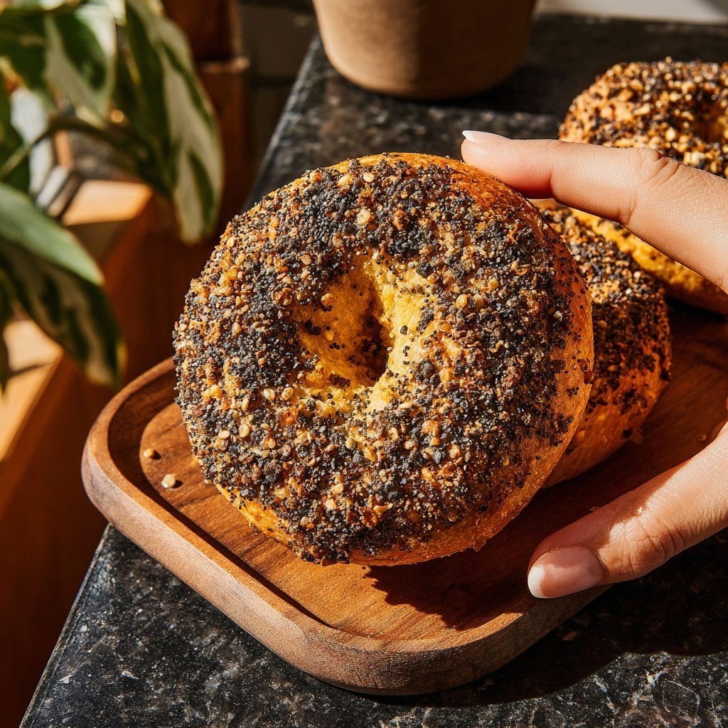 Protein Bagels with Everything Seasoning Mix