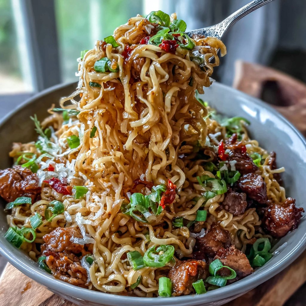 Crispy Chili Turkey Noodles