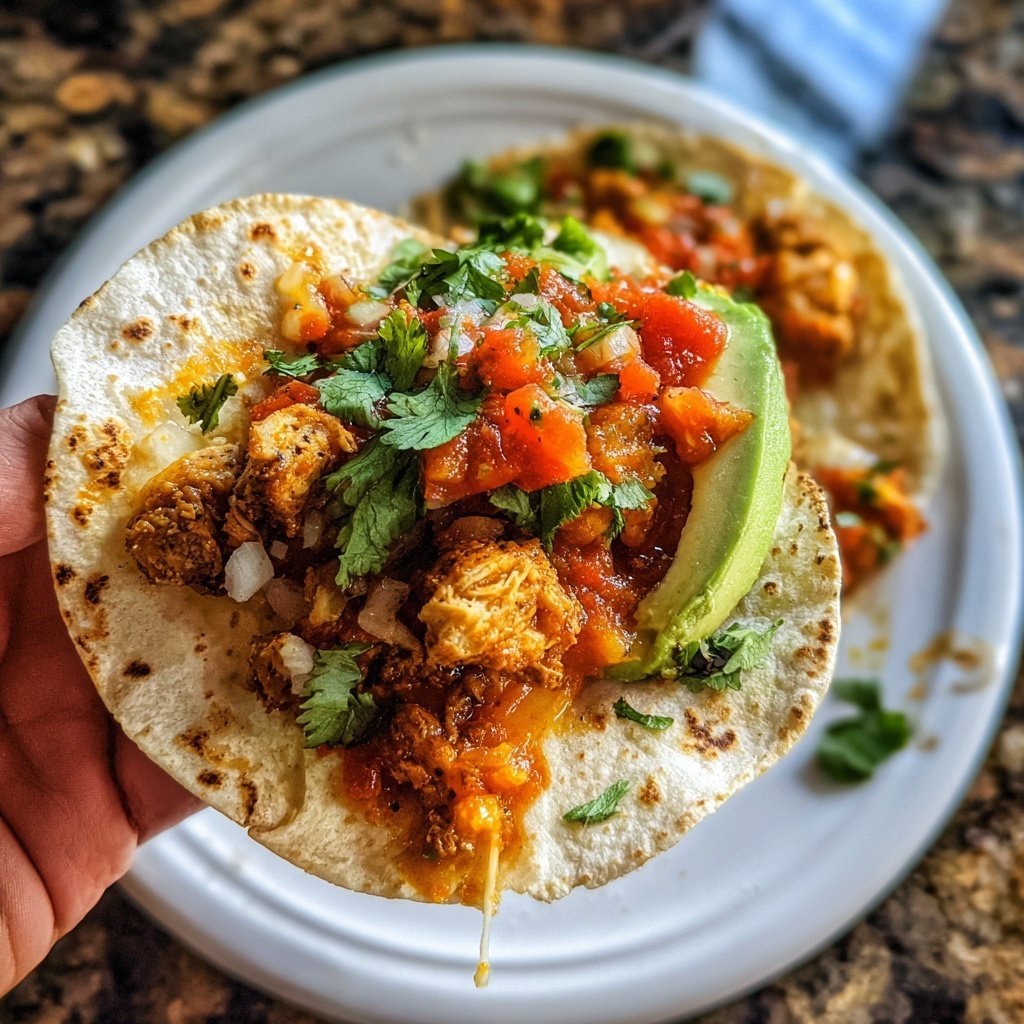Crispy Chicken Tinga Tacos