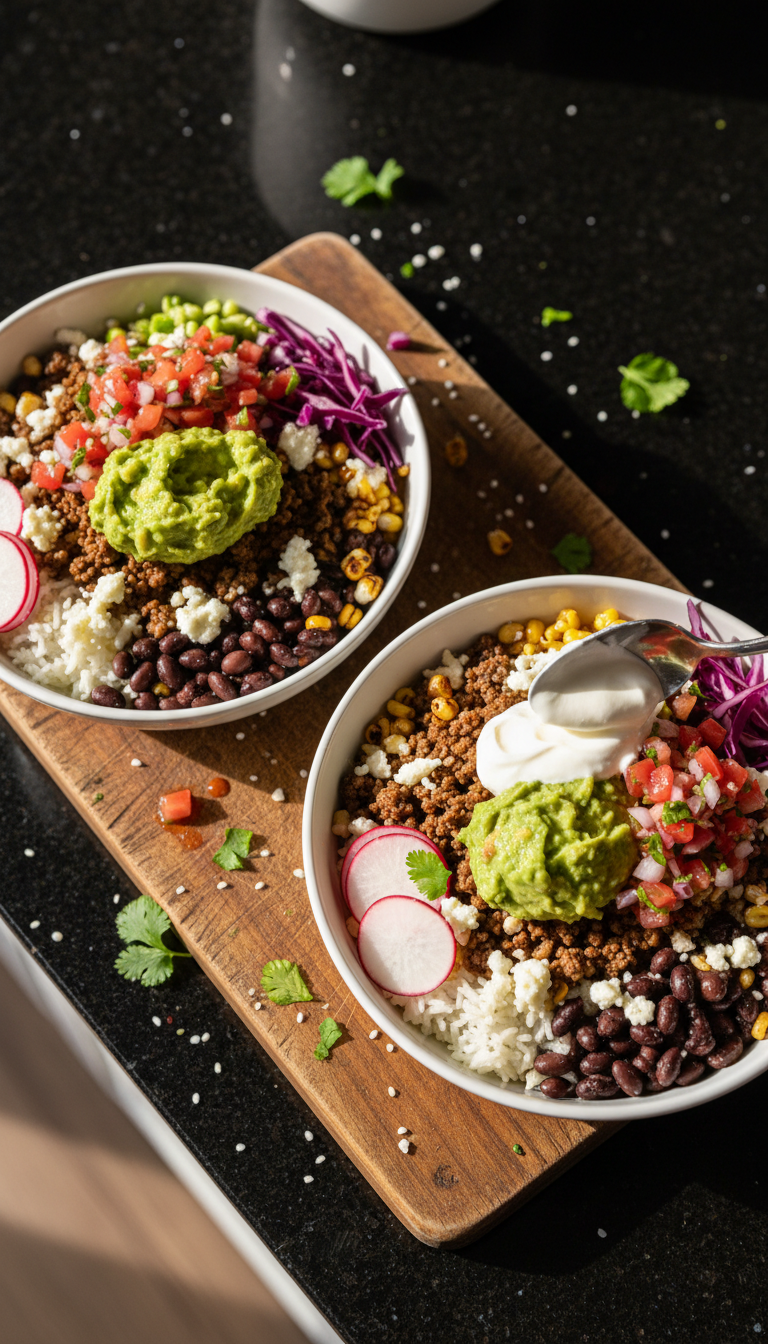 Beef Burrito Bowls Fiesta