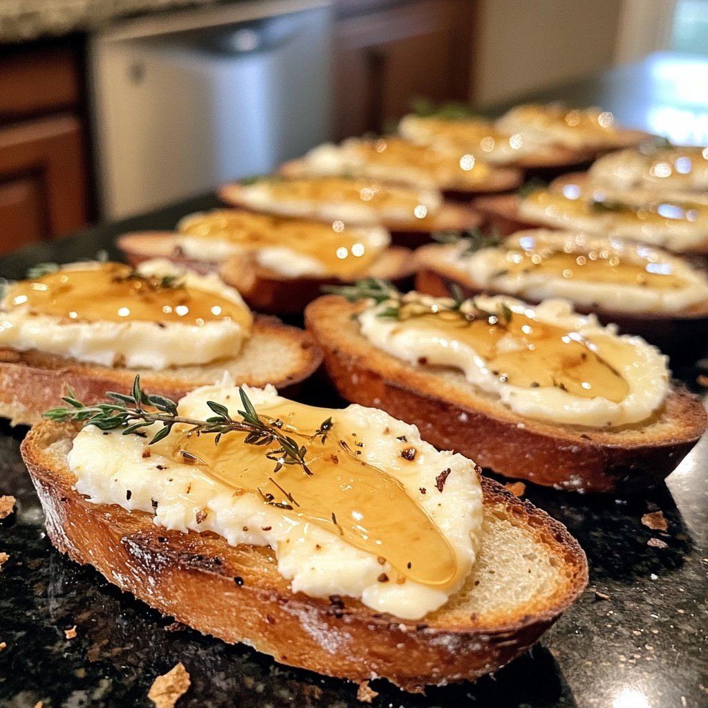 Goat Cheese Honey Crostini
