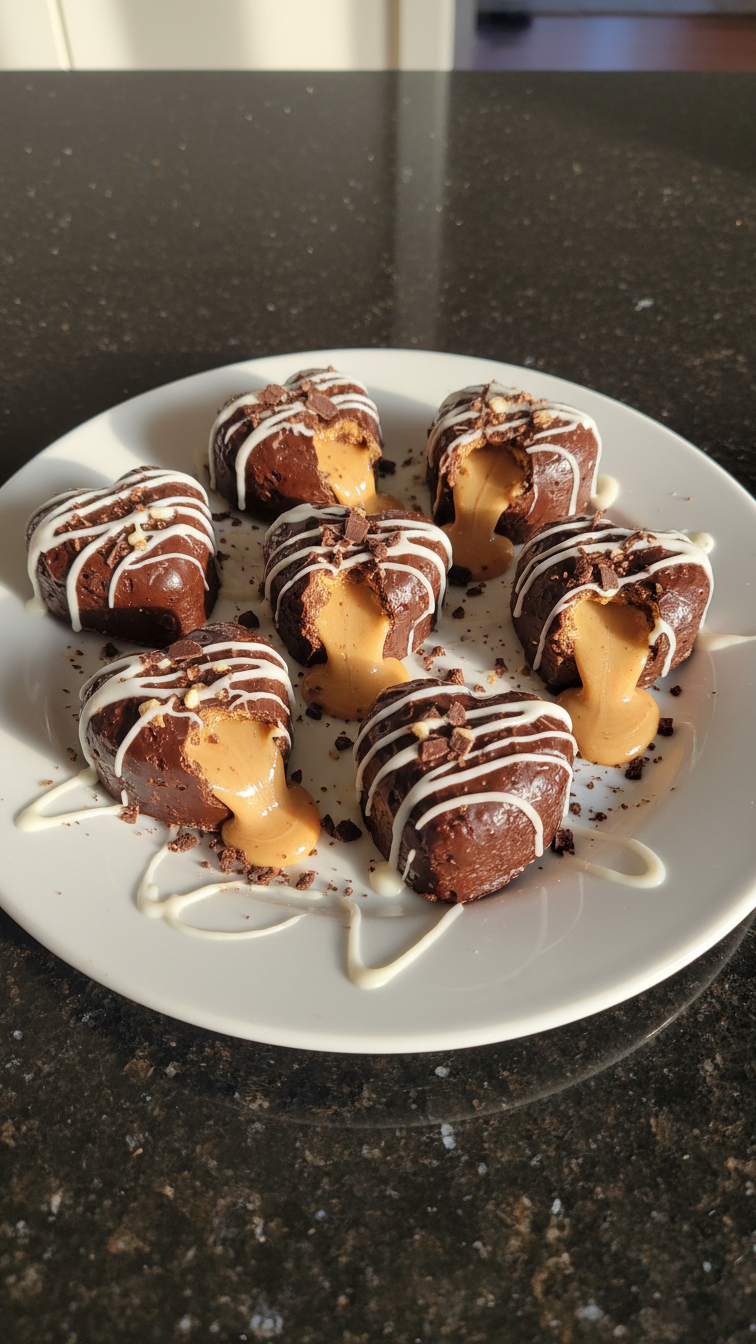 Chocolate Peanut Butter Heart Bombs