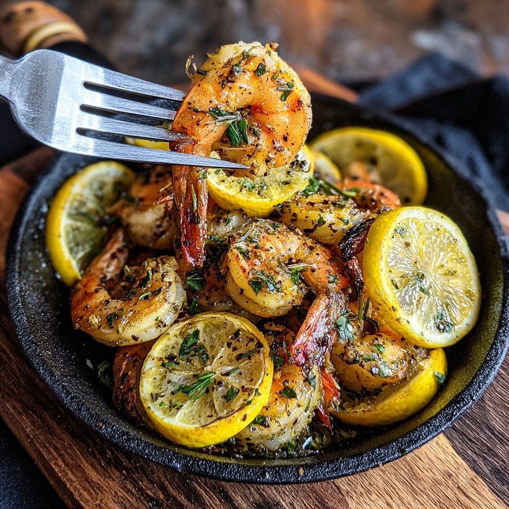 Garlic Lemon Shrimp Skillet